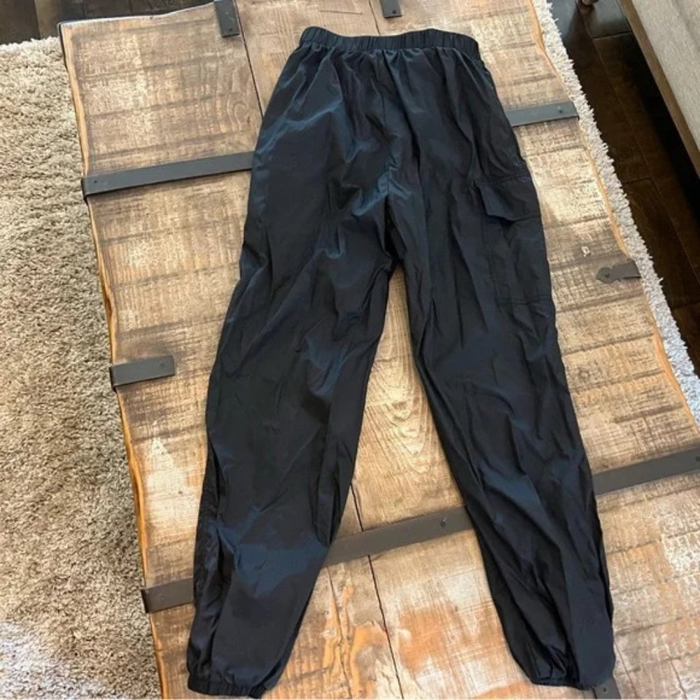 SHEIN parachute track pants joggers size small •black• cargo pocket